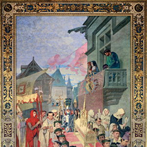 Procession of the Reliquary Chest of St. Genevieve in 1496 (mural)