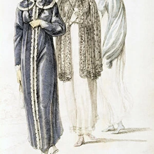 Promenade dresses, fashion plate from Ackermanns Repository of Arts