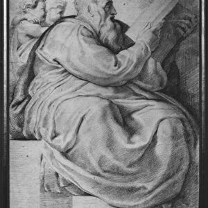 The Prophet Zacharias, after Michelangelo Buonarroti (1475-1564) (pierre noire