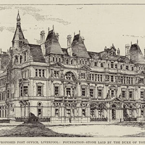 Proposed Post Office, Liverpool, Foundation-Stone laid by the Duke of York (engraving)