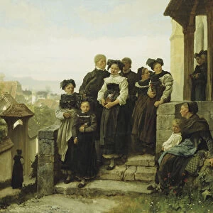 After the Protestant Church Service, 1872 (oil on canvas)