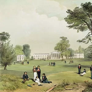 Protestant Dissenters Grammar School & Chapel, Mill Hill, Middlesex, drawn from nature by D. Fowler c. 1830