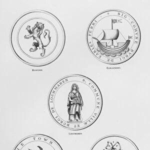Public arms: Burford; Earlsferry; Lochmaben; Bervie; Ripon (engraving)