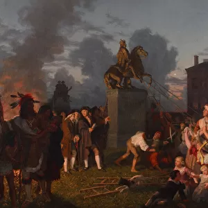 Pulling Down the Statue of King George III, c. 1859 (oil on canvas)