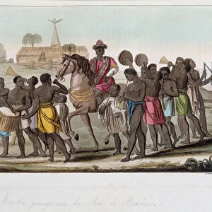 Pumper march of the King of Benin (former Dahomey) - in "The old and modern costume"by Ferrario, ed Milan, 1819-20
