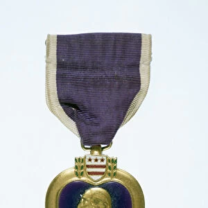 The Purple Heart Medal, bearing the likeness of George Washington (1732-99