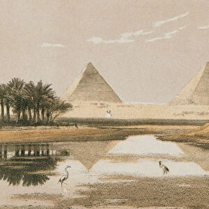 The Pyramids of Giza. Etching by Bernatz et alii - Steinkopk J. F. Editore