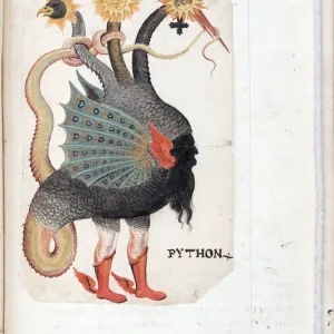 Python - Oeuvre d un maitre allemand, aquarelle sur parchemin extraite de Recueil alchimique et rosicrucien, vers 1760 - (Python (from: Alchemical and Rosicrucian Compendium), Watercolour on parchment by German master, ca 1760) - Yale University Python - Oeuvre d un maitre allemand, aquarelle sur parchemin extraite de Recueil alchimique et rosicrucien, vers 1760 - (Python (from: Alchemical and Rosicrucian Compendium), Watercolour on parchment by German master, ca 1760) - Yale University