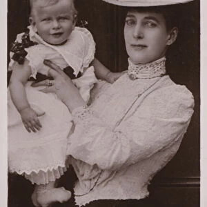 Queen Alexandra, Prince George Of Wales (b / w photo)