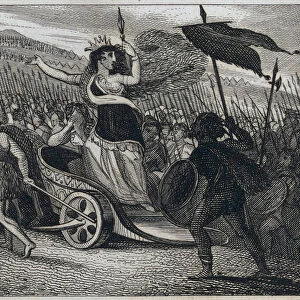 Queen Boudicca attacking the Romans, c61 (engraving)
