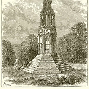 Queen Eleanors Cross, Northampton (engraving)