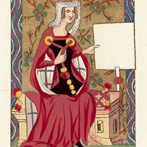 Queen Matilda, first wife to King Henry I (coloured engraving)