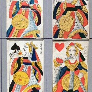 Queen of Spades and Queen of Hearts playing cards, 17th - 18th century