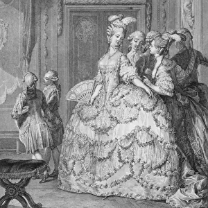 The Queens Lady-in-Waiting, engraved by P. A. Martini (1739-97)
