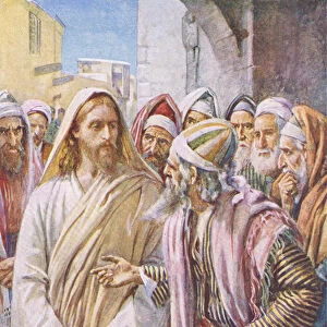 The question of the Sadducees, illustration from Harold Copping Pictures