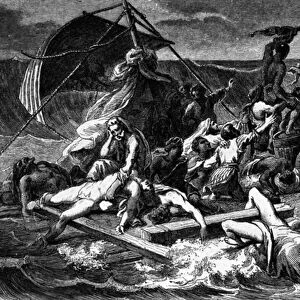 The Raft of the Medusa after the painting of Gericault (engraving)