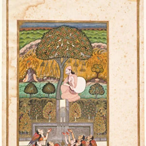 Raja Bikram and the Angels, illustration from the Gulsham-i-Ishq, c
