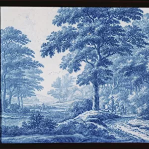 A very rare Dutch Delft blue and white rectangular plaque
