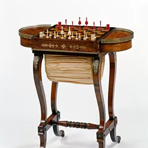 Reading, games and needlework table, c. 1815 (mahogany & rosewood)