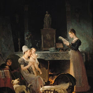 Reading the Letter (oil on canvas)