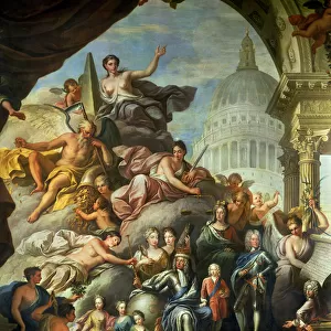 Rear wall painting of the Upper Hall glorifying George I (1660-1727