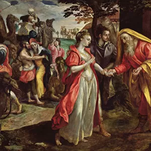 Rebecca Agreeing to Follow Eliezer, c. 1562 (oil on panel)