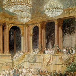 Reception gives to the tuileries by Napoleon III. Watercolour by Henri Baron (1816-1885)