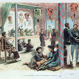 Reception in the house of an Annamite Mandarin in Tonkin