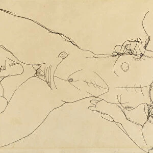 Reclining female nude, 1914 (pencil on paper)