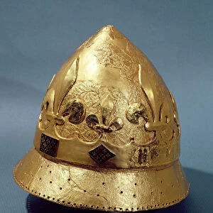 Reconstruction of the gilded helmet of Charles VI (1368-1422