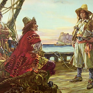 Recruiting for a pirate ship in the 17th Century, 1932 (oil on canvas)