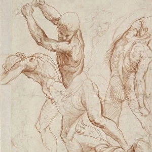 Recto: Combat of five men. Verso: Some slight Figure Studies, WA1846