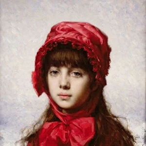 The Red Bonnet (oil on canvas)