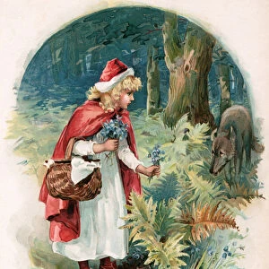 Red Riding Hood, illustration from Once Upon a Time published by Ernest Mister, c. 1900 (colour litho)