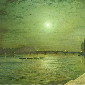 Reflections on the Thames, Westminster, 1880 (oil on canvas)