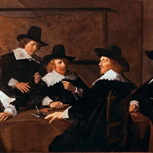 The Regents of the Hospice Saint Elizabeth of Haarlem Painting by Frans Hals (ca