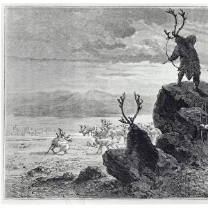Reindeer Hunting in the Stone Age, illustration from L Homme Primitif