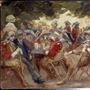 Rejouisssances (Merrymaking). Peinture de Max Libermann (1847-1935), huile sur bois. Art allemand, fin 19e-20e siecle, impressionnisme. State A. Pushkin Museum of Fine Arts, Moscou