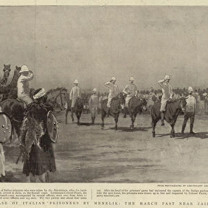The Release of Italian Prisoners by Menelik, the March Past near Zaila (litho)