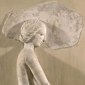 Relief depicting a woman in profile, from Tunisia (stucco)