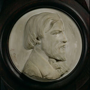 Relief medallion of Frederic Ozanam (1813-53) (marble)