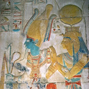 Relief of Osiris and Isis, New Kingdom (wall painting)