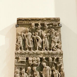Relief showing an attempt on the Buddha's life, 100-200