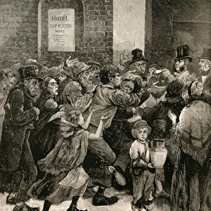 Relief of the Unemployed in London: Giving Out Soup Tickets, from The Illustrated