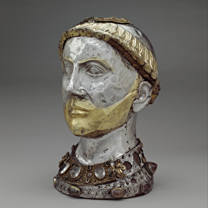 Reliquary Bust of Saint Yrieix, c. 1220-40 (gilded silver with rock crystal