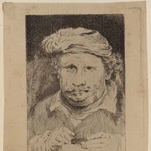Rembrandt 1645 self portarit in the collection of Mariette (engraving)