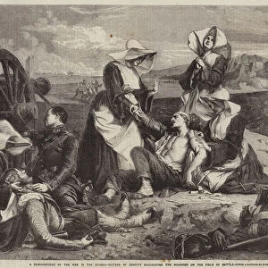 A Reminiscence of the War in the Crimea, Sisters of Charity succouring the Wounded on the Field of Battle (engraving)