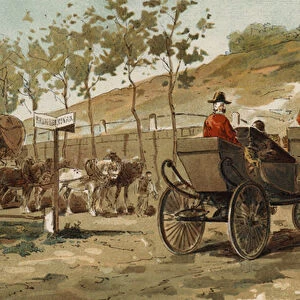 Renaix wagon and royal carriage of King Leopold I, Belgium, 19th Century (colour litho)