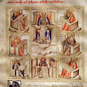 Representation of the doctors of the church: Saint John, Saint Ambrose of Milan