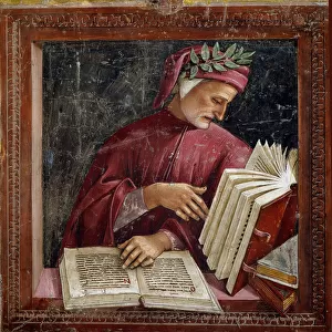Representation of the Italian poet Dante Alighieri, 1499-1504 (fresco)